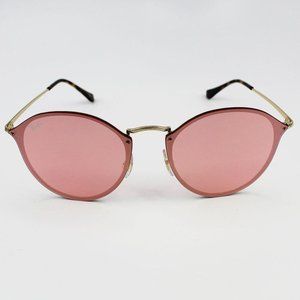Ray-Ban Blaze Round Sunglasses Pink Mirrored Lens